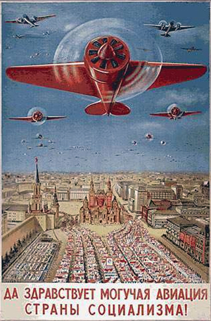 SOVIET PROPAGANDA, ART, POSTER, AVIATION, HISTORY