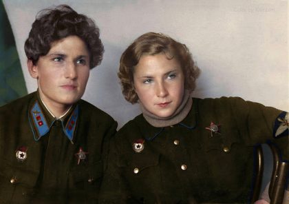 KATYA BUDANOVA, LIDYA LITVYAK, SOVIET WOMEN FIGHTER PILOTS, WW2